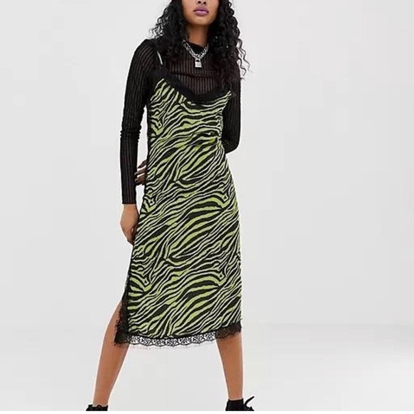 ZEBRA PRINT LACE SLIP DRESS - Picture 3 of 8